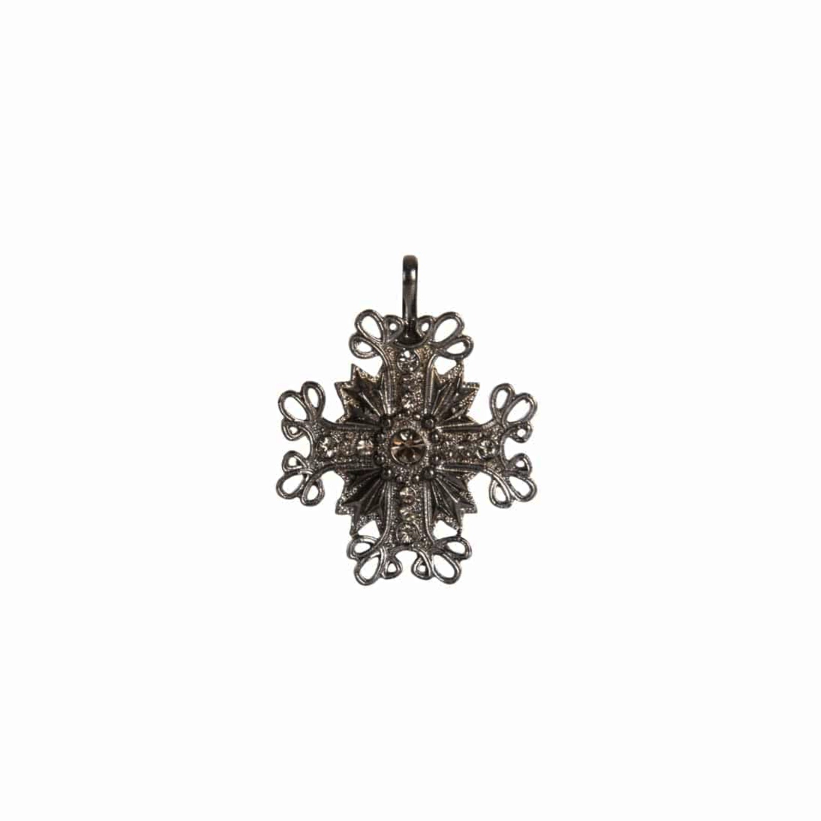 Virgins Saints & Angels Vsa Electra Cross Medallion In Gunmetal